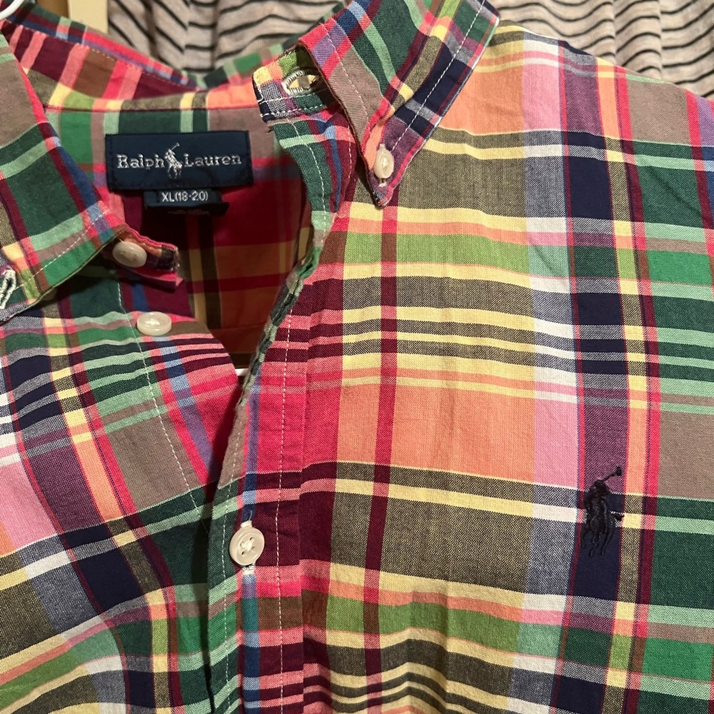 Ralph Lauren Colorful Plaid Button-Down Shirt